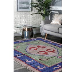 Four squared Woolen Area Dhurrie