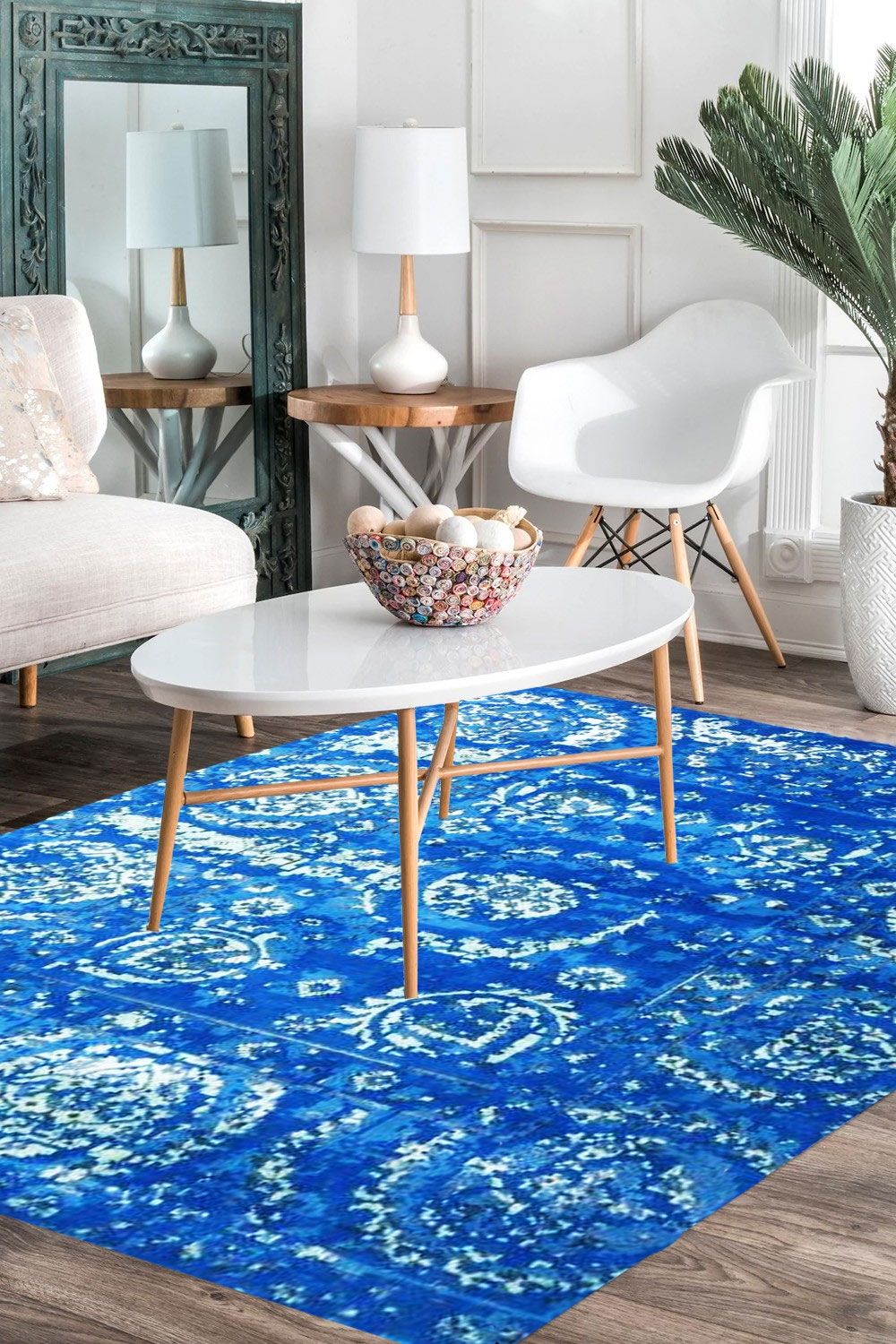 Cobalt Blue Chakra Modern Area Rug RugsandBeyond