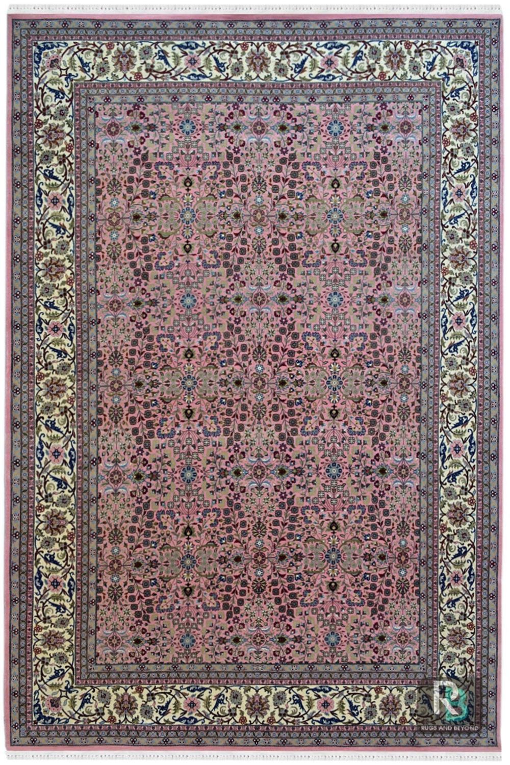 Buy wool rugs online and Pink Lilian All Over Kashan Wool area Rugs for