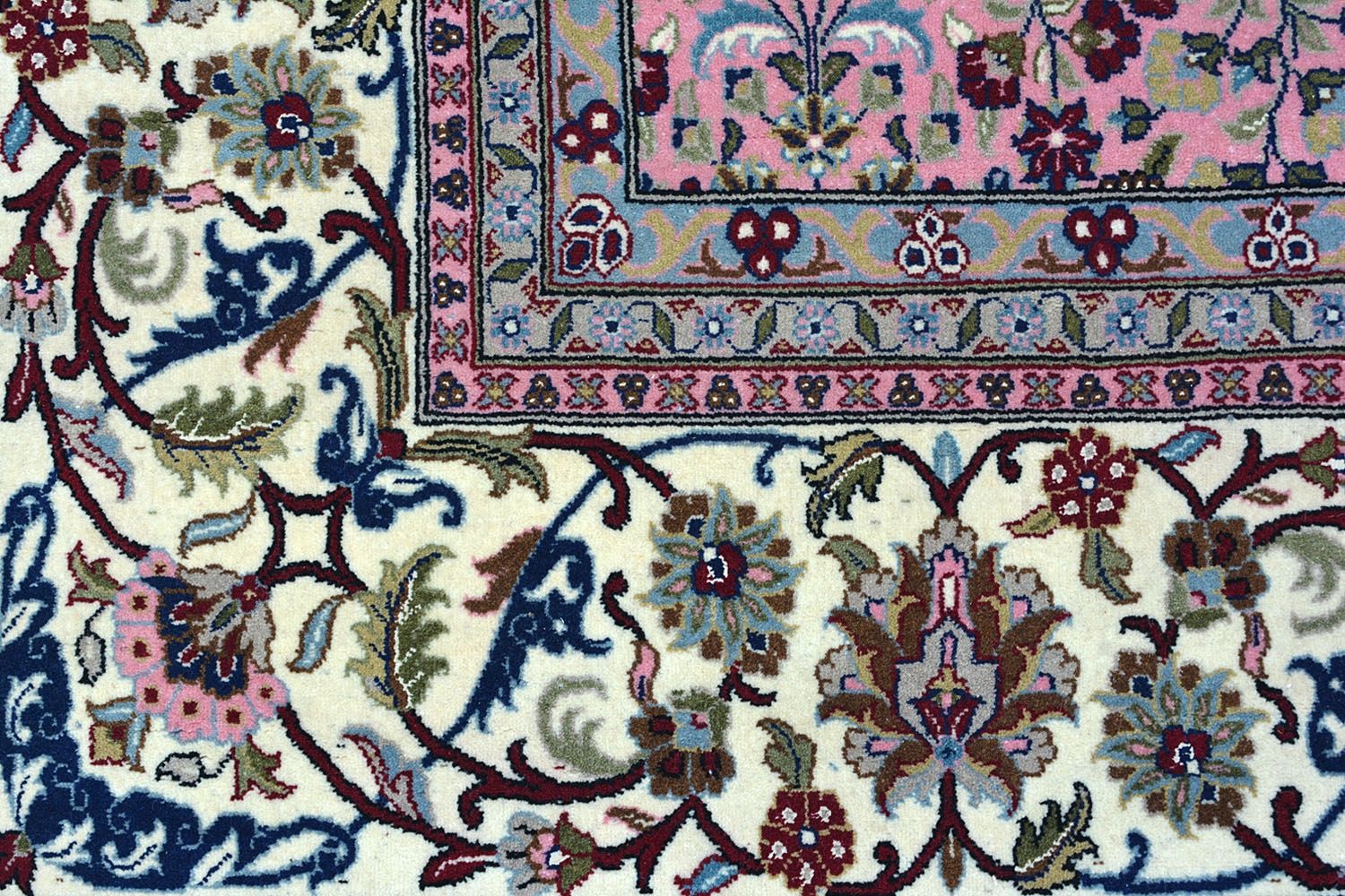 Buy wool rugs online and Pink Lilian All Over Kashan Wool area Rugs for