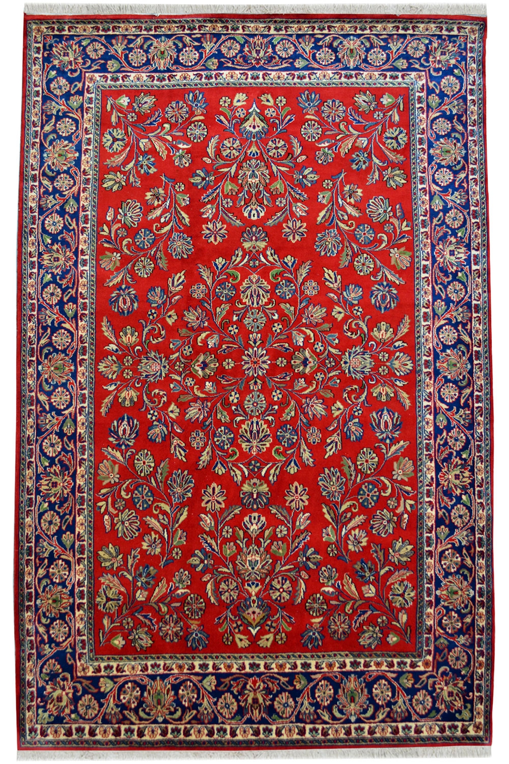 Shop Red Kashmir Ki Kali Fine Area Wool Rug 6x9ft kashmir rug on