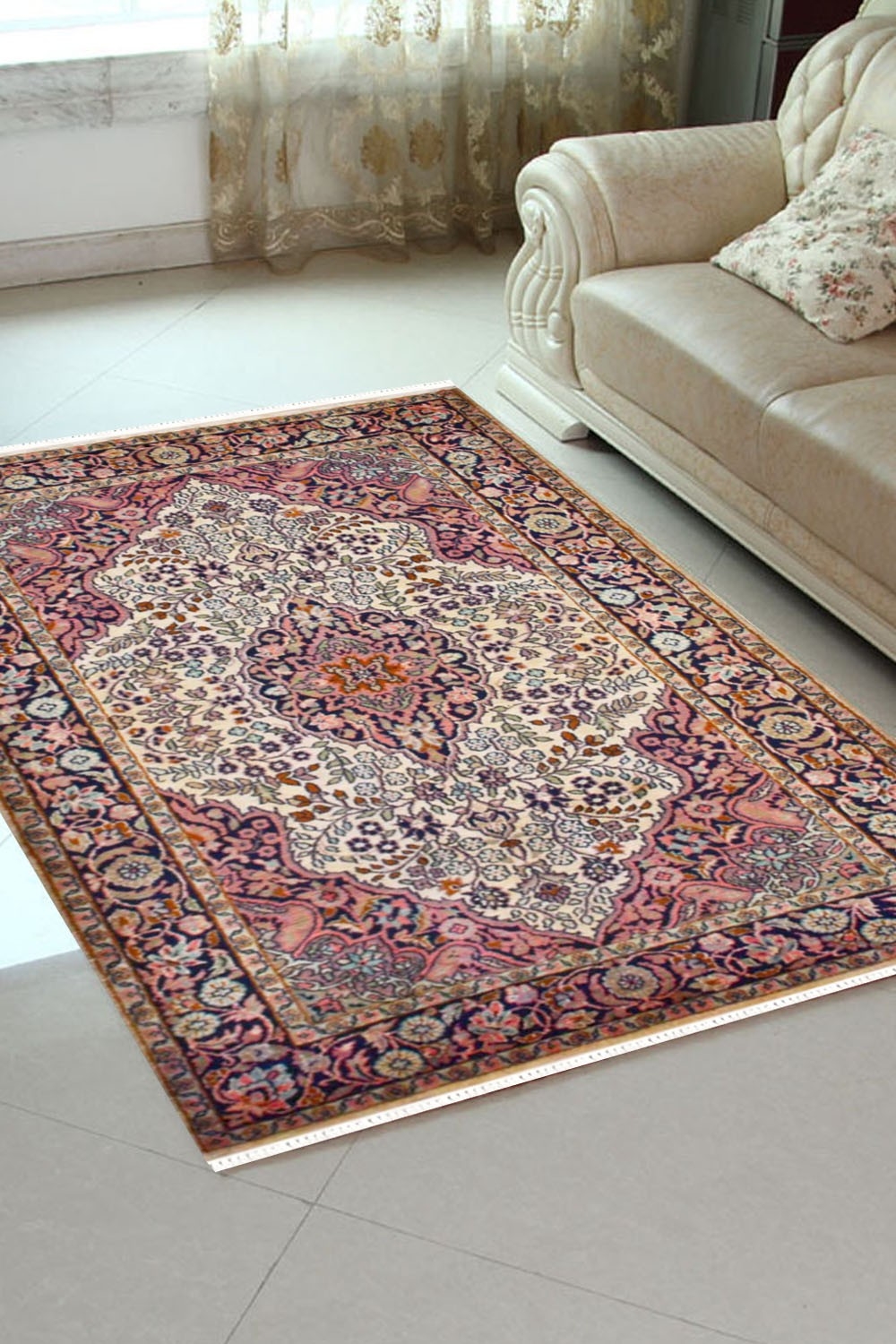 Ivory Silk Rug Fleur Kashmir Silk Rug Rugs and Beyond