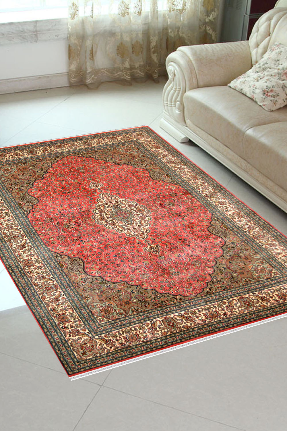 Buy 4x6 Gulab medallion Kashan silk area rugs online Rugsandbeyond